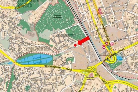 Схема рекламної площини за адресою Кировоградская ул., 38, в сторону Лобановского пр. (бывш. Краснозвездный пр.)