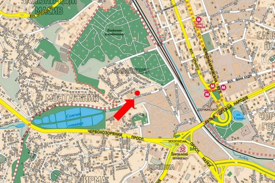 Схема рекламной плоскости по адресу Кировоградская ул., 40, в сторону Гринченка ул.