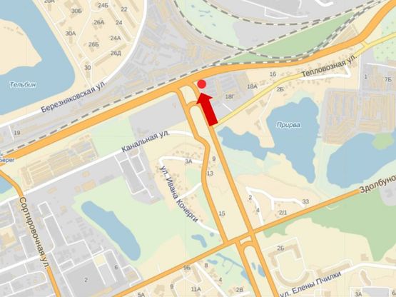 Схема рекламної площини за адресою Григоренко пр. / Тепловозная ул. / Дарницкое шоссе, в центр