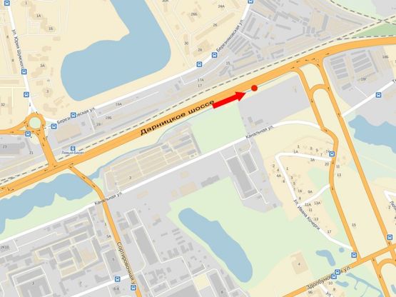 Схема рекламной плоскости по адресу Дарницкое шоссе / мост Дарницкий, 150м до Григоренка пр., в сторону Харьковское шоссе