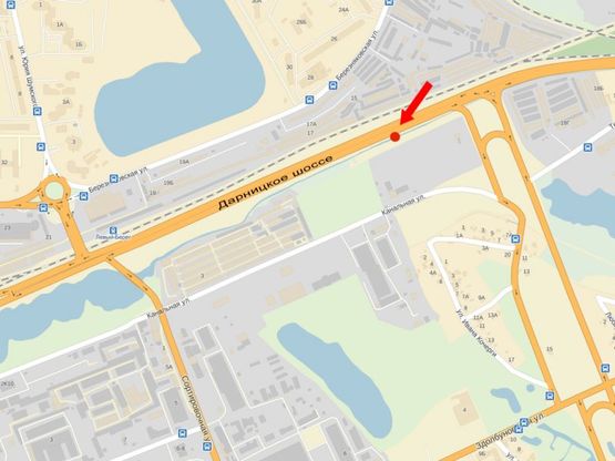 Схема рекламной плоскости по адресу Дарницкое шоссе / мост Дарницкий, 150м от Григоренка пр., в сторону мост Дарницкий,в центр