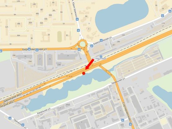 Схема рекламної площини за адресою Дарницкое шоссе / мост Дарницкий, 250м от Сортировочная ул., в сторону мост Дарницкий, в центр