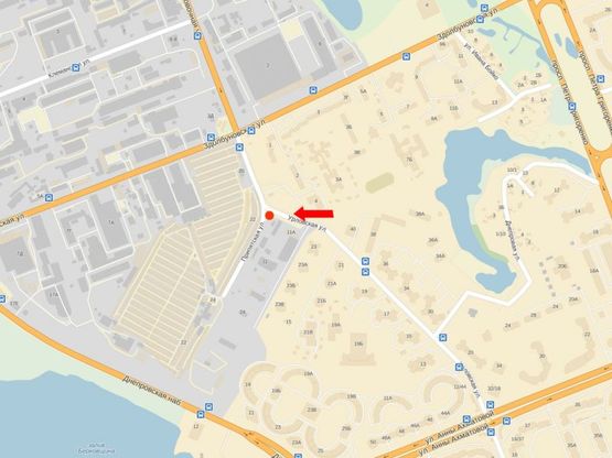 Схема рекламної площини за адресою Урловская ул. / Припятская ул., в сторону Здолбуновской ул.