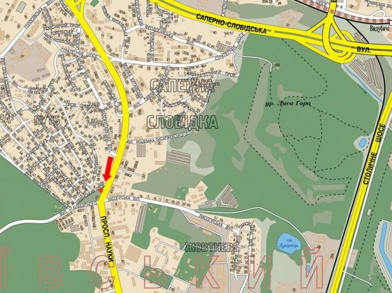 Схема рекламной плоскости по адресу Науки пр., 41, в сторону Столичное шоссе