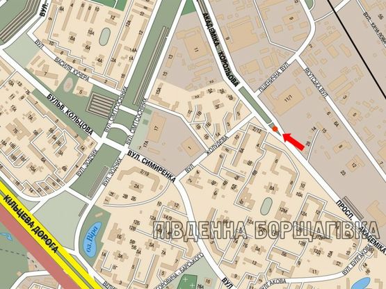 Схема рекламной плоскости по адресу Королева пр., 4, напротив, разделитель, в сторону Семьи Сосниных ул.