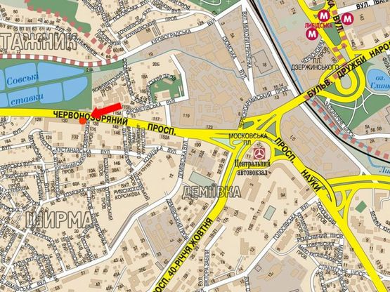 Схема рекламной плоскости по адресу Лобановского пр. (бывш. Краснозвездный пр.), 130, в сторону Севастопольская пл.