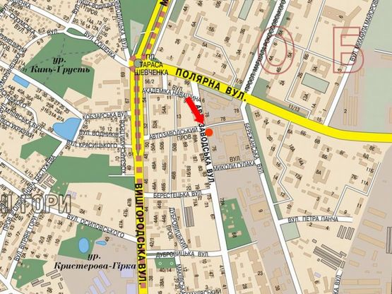 Схема рекламной плоскости по адресу Автозаводская ул., 76, на светофоре, в сторонуЛуговая ул., ТРЦ "Караван"