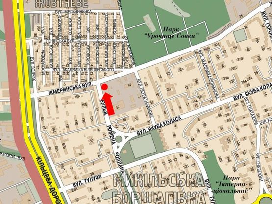 Схема рекламной плоскости по адресу Роллана бул., выезд на Жмеринская ул.