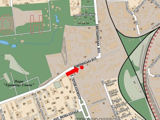 Схема рекламной плоскости по адресу Жмеринская ул., возле АЗС "ANP", в сторону Святошинская ул.