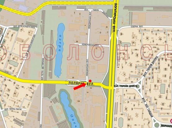 Схема рекламной плоскости по адресу Полярная ул., 20, возле остановки