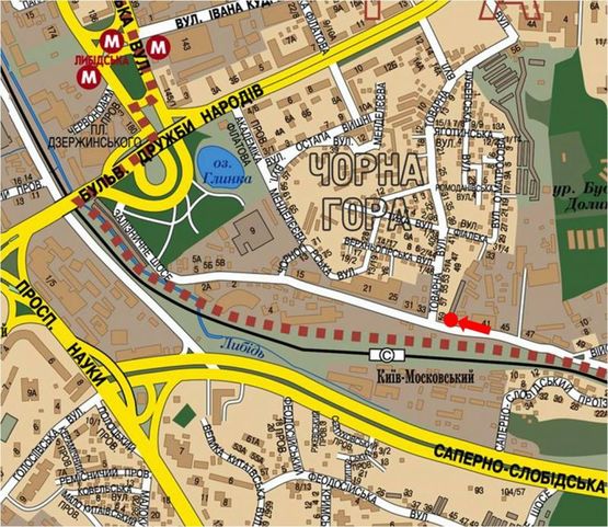 Схема рекламной плоскости по адресу Железнодорожное шоссе, 39, в сторону Дружбы Народов бул.