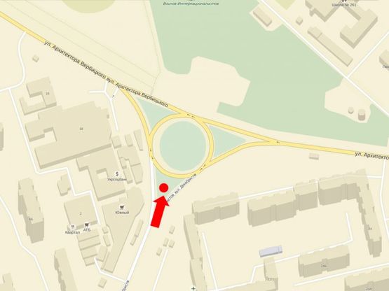 Схема рекламної площини за адресою Вербицкого ул. / Декабристов ул., на разделителе, возле супермаркетов "Велика Кишеня", "Фокстрот"