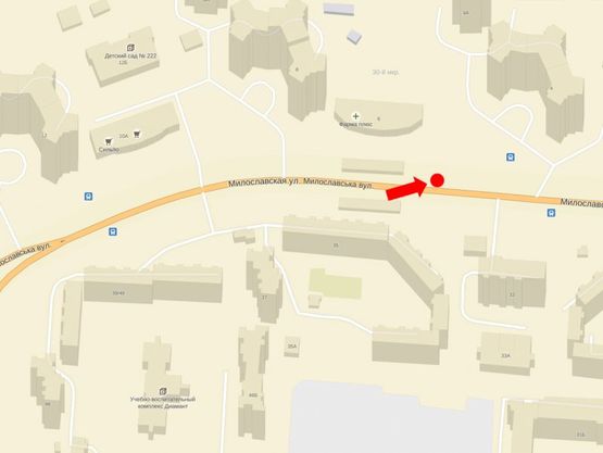 Схема рекламной плоскости по адресу Милославская ул., 6, ТЦ "Милославский", супермаркет "Велика кишеня"