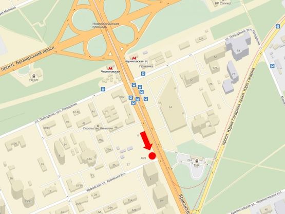 Схема рекламної площини за адресою Хоткевича ул. (бывш. Красногвардейская ул.), 8/ 29, напротив супермаркета "Новус", в сторону ТРЦ "Проспект"