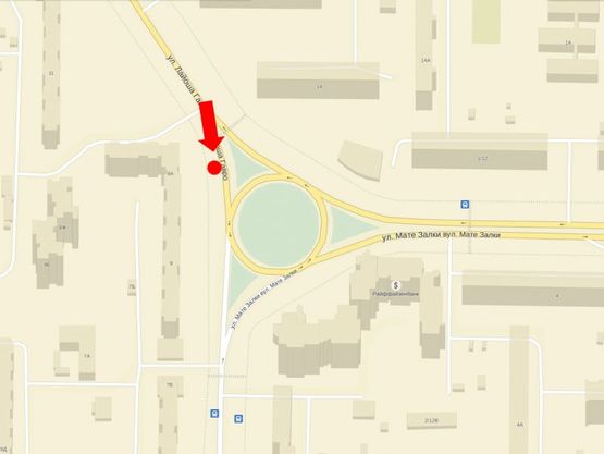 Схема рекламної площини за адресою Иорданская ул. (бывш. Гавро ул.), 9 / Архипенка ул. (бывш. Залки ул.), в сторону Героев Сталинграда пр.