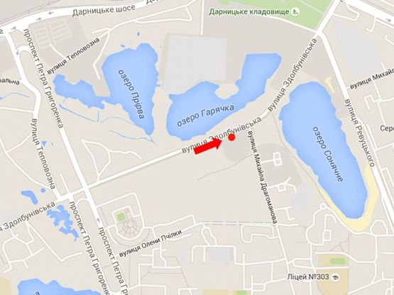 Схема рекламной плоскости по адресу Здолбуновская ул., 15, в сторону Драгоманова ул.