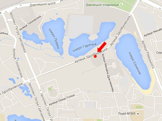 Схема рекламної площини за адресою Здолбуновская ул., 15, в сторону Григоренко пр.