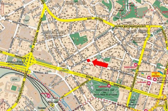 Схема рекламной плоскости по адресу Хмельницкого ул., 94, в сторону Бульварно-Кудрявская ул. (бывш. Воровского ул.)