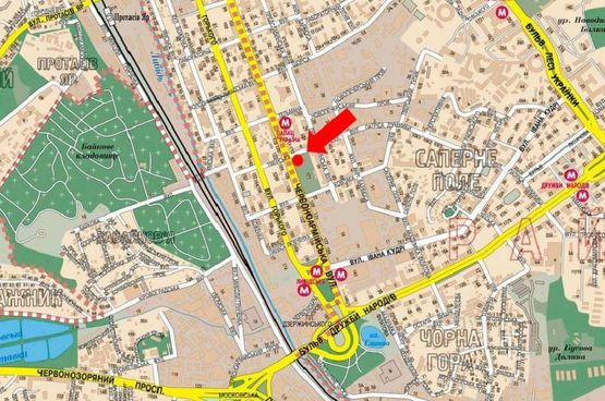 Схема рекламної площини за адресою Тверская ул. / Б. Васильковская ул., съезд на Б. Васильковская ул.