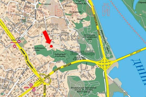 Схема рекламної площини за адресою Старонаводницкая ул., 10, в сторону Дружбы Народов бул.