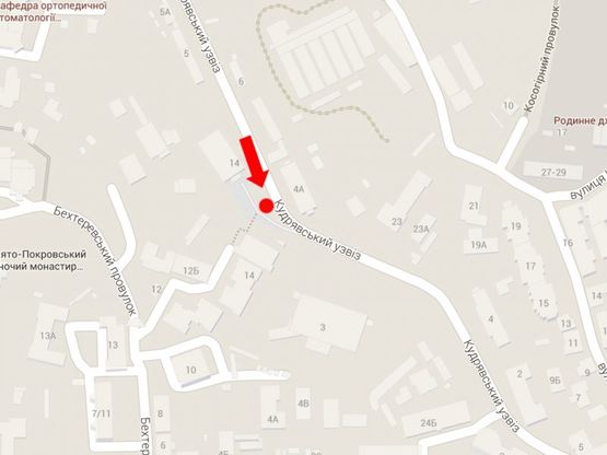 Схема рекламної площини за адресою Кудрявский спуск, 4-А, напротив, в сторону Сечевых Стрельцов ул. (бывш. Артема ул.)