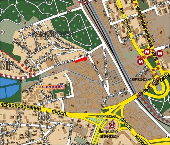 Схема рекламной плоскости по адресу Кировоградская ул. / Изюмская ул., в сторону Гринченка ул.