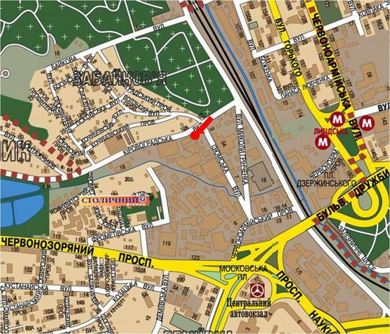 Схема рекламної площини за адресою Кировоградская ул. / Изюмская ул., в сторону Лобановского пр. (бывш. Краснозвездный пр.)