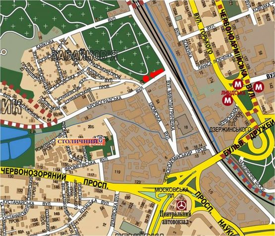 Схема рекламної площини за адресою Кировоградская ул., 3, напротив, перед светофором, в сторону Лобановского пр. (бывш. Краснозвездный пр.)