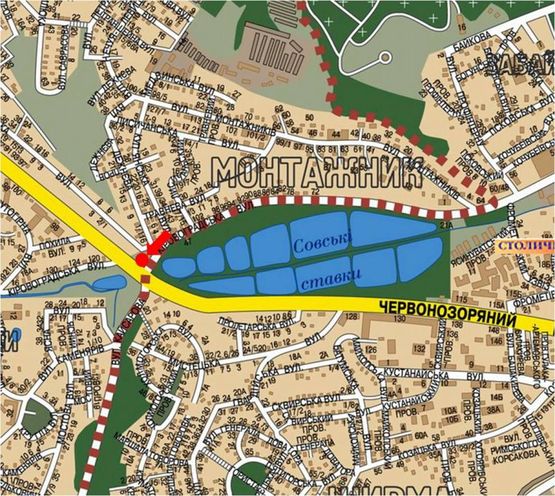 Схема рекламної площини за адресою Кировоградская ул. / Лобановского пр. (бывш. Краснозвездный пр.), развязка