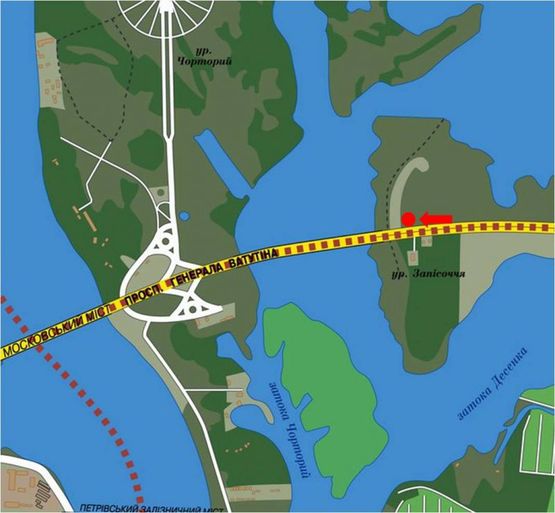 Схема рекламной плоскости по адресу Ватутина пр., ТРЦ "Skymall", в сторону Петровки