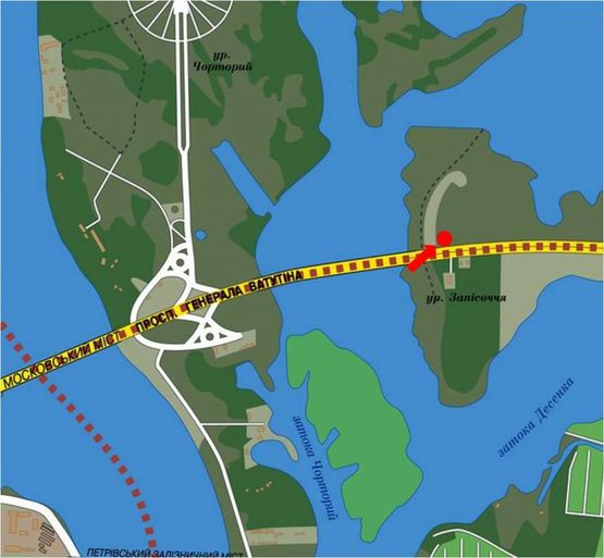 Схема рекламной плоскости по адресу Ватутина пр., ТРЦ "Skymall", в сторону Троещины