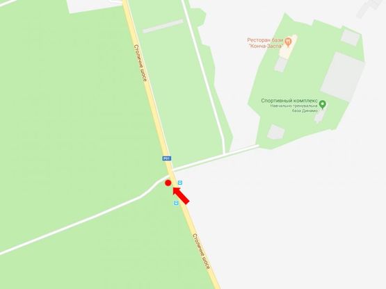 Схема рекламной плоскости по адресу Столичное шоссе, 30м после остановки "Динамо", в Киев