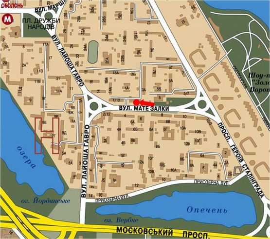 Схема рекламної площини за адресою Архипенка ул. (бывш. Залки ул.), 3, напротив супермаркета "Сильпо", в сторону Иорданская ул. (бывш. Гавро ул.)