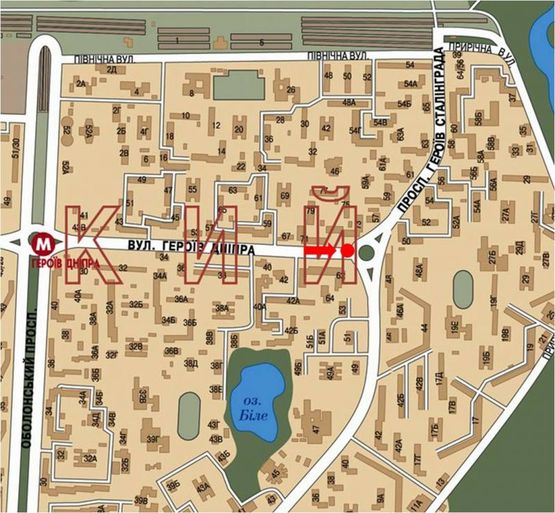 Схема рекламной плоскости по адресу Героев Днепра ул., 73 / Героев Сталинграда пр., разделитель, в сторону п-та Героев Сталинграда