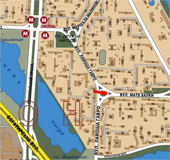 Схема рекламної площини за адресою Иорданская ул. (бывш. Гавро ул.), 12/2, клумба, в сторону Героев Сталинграда пр.