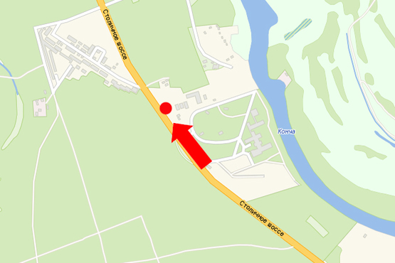 Схема рекламной плоскости по адресу Столичное шоссе, остановка "Конча-Заспа", в Киев