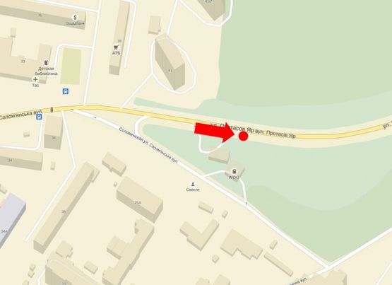 Схема рекламної площини за адресою Протасов Яр ул., 60м. от поворота на Амосова ул., в сторону Малевича ул. (бывш. Боженка ул.)