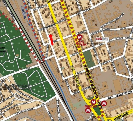 Схема рекламної площини за адресою Малевича ул. (бывш. Боженка ул.), 83 в сторону Федорова ул.