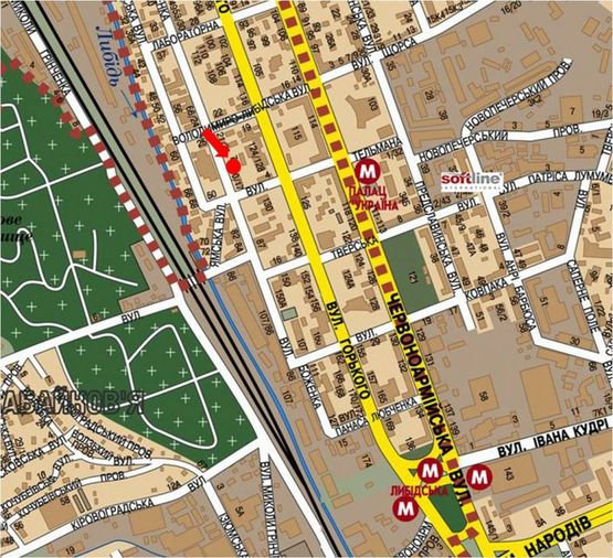 Схема рекламної площини за адресою Малевича ул. (бывш. Боженка ул.), 83, в сторону ст. м. "Лыбедская"