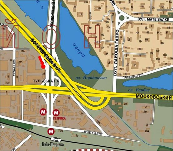 Схема рекламной плоскости по адресу Богатырская ул., в сторону Петровки, супермаркет "Fozzy", возле моста