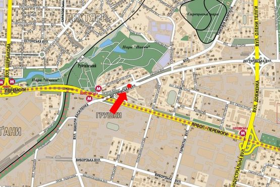 Схема рекламной плоскости по адресу Дегтяревская ул., 38, в сторону Шамрыла ул.