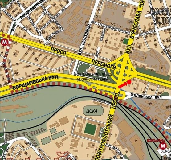 Схема рекламной плоскости по адресу Воздухофлотский пр., выезд с моста на Победы пр., в сторону Победы пл., в центр