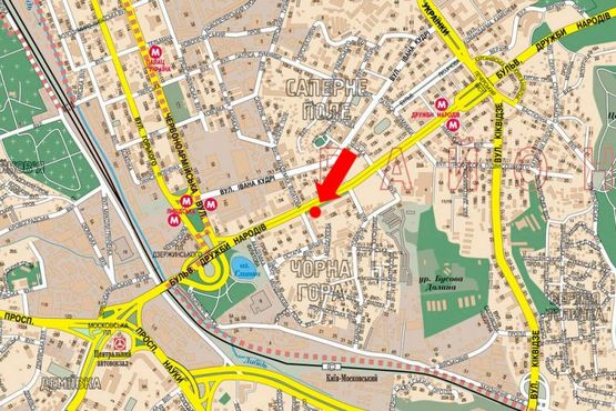 Схема рекламной плоскости по адресу Дружбы Народов бул., 10, в сторону Демеевская пл. (бывш. Московская пл.)