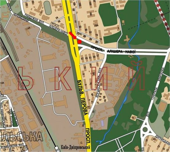 Схема рекламной плоскости по адресу Перова бул. / Навои пр., в сторону Освободителей пр.