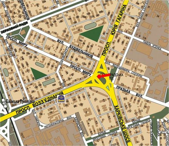 Схема рекламной плоскости по адресу Дарницкая пл. (бывш. Ленинградская пл.), клумба, в сторону Воссоединения пр.