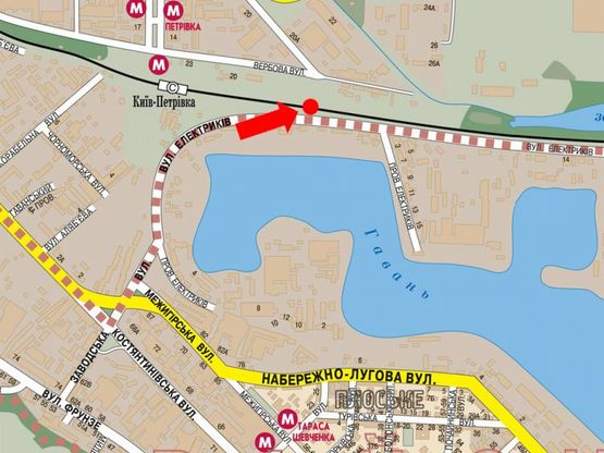 Схема рекламной плоскости по адресу Электриков ул., остановка "Северный ковш", в сторону мост Московский