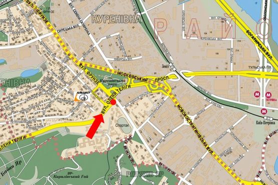 Схема рекламной плоскости по адресу Телиги ул. / Кирилловская ул. (бывш. Фрунзе ул.), на мосту, в сторону Бандеры пр. (бывш. Московский пр.)