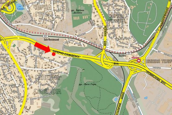 Схема рекламной плоскости по адресу Саперно-Слободская ул., возле супермаркета "Леруа Мерлен", в сторону моста Южного