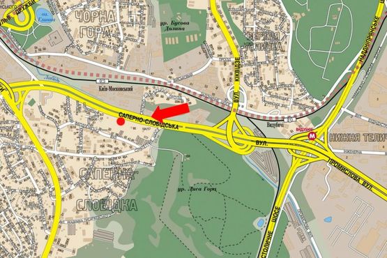 Схема рекламної площини за адресою Саперно-Слободская ул., напротив металлобазы, в сторону Демеевская пл. (бывш. Московская пл.)