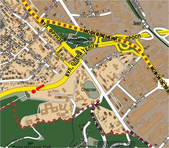 Схема рекламної площини за адресою Телиги ул., 15, напротив Петропавловская ул., в сторону ст. м. "Дорогожичи"